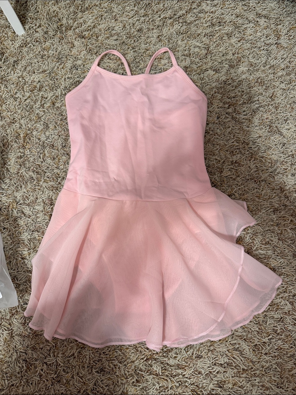 Girls Pink Ballet Leotard with Attached Skirt